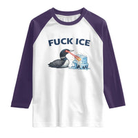 Minnesota Anti ICE Immigration Protest Ladies Raglan Shirt Fuck Ice