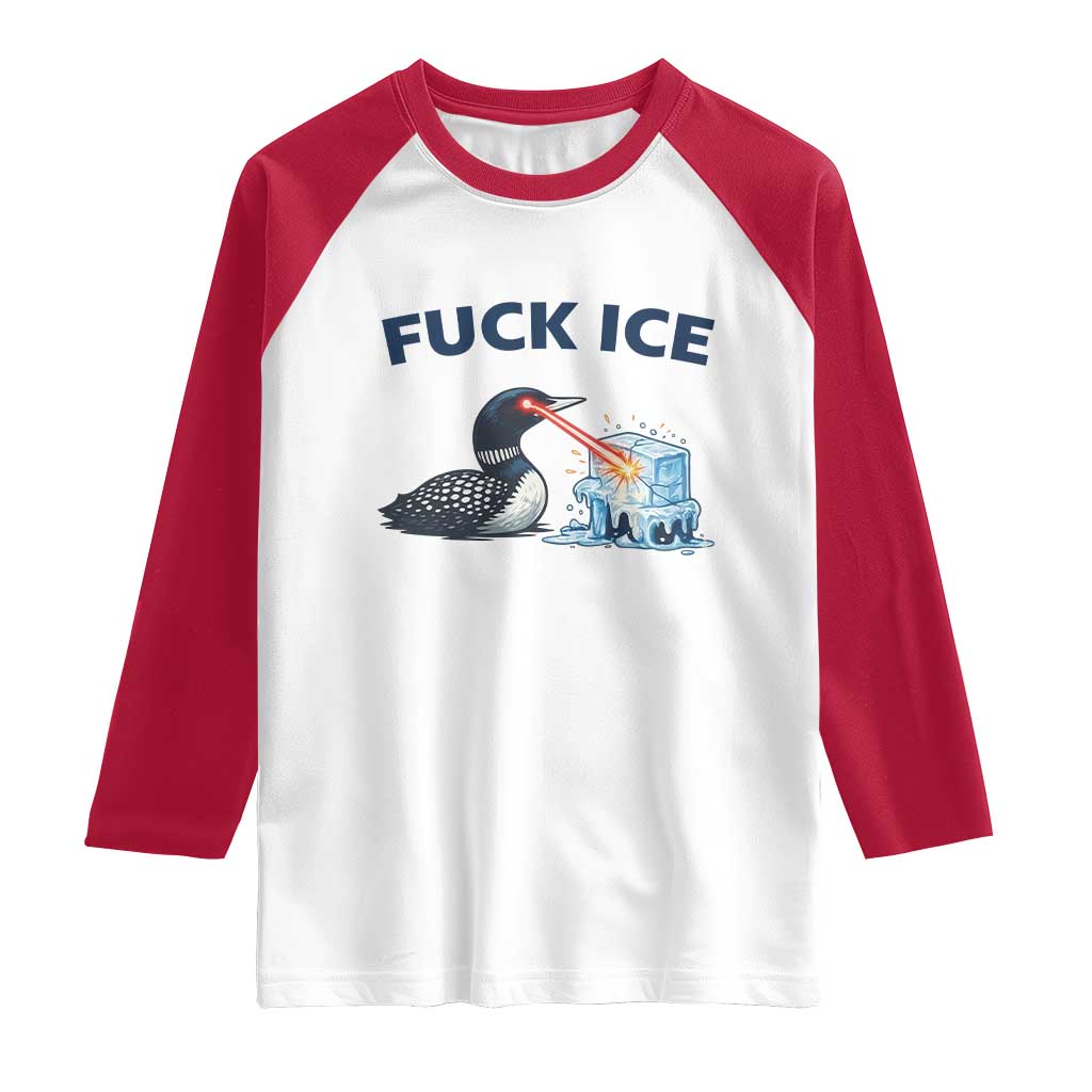 Minnesota Anti ICE Immigration Protest Ladies Raglan Shirt Fuck Ice