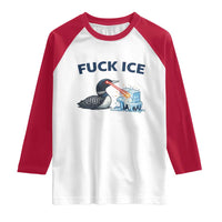 Minnesota Anti ICE Immigration Protest Ladies Raglan Shirt Fuck Ice