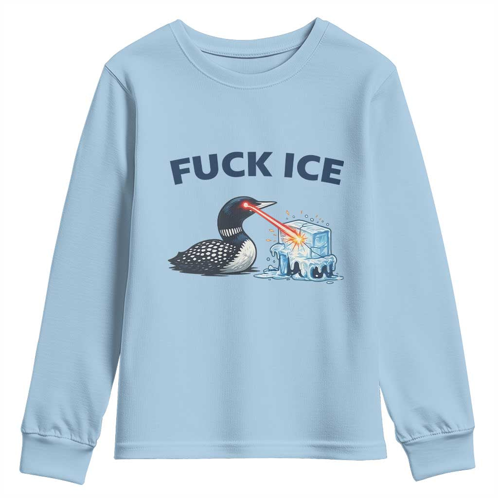 Minnesota Anti ICE Immigration Protest Ladies Youth Sweatshirt Fuck Ice