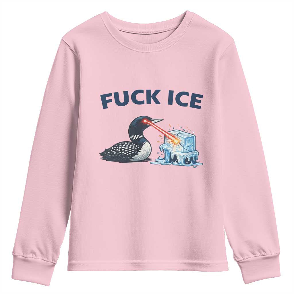 Minnesota Anti ICE Immigration Protest Ladies Youth Sweatshirt Fuck Ice