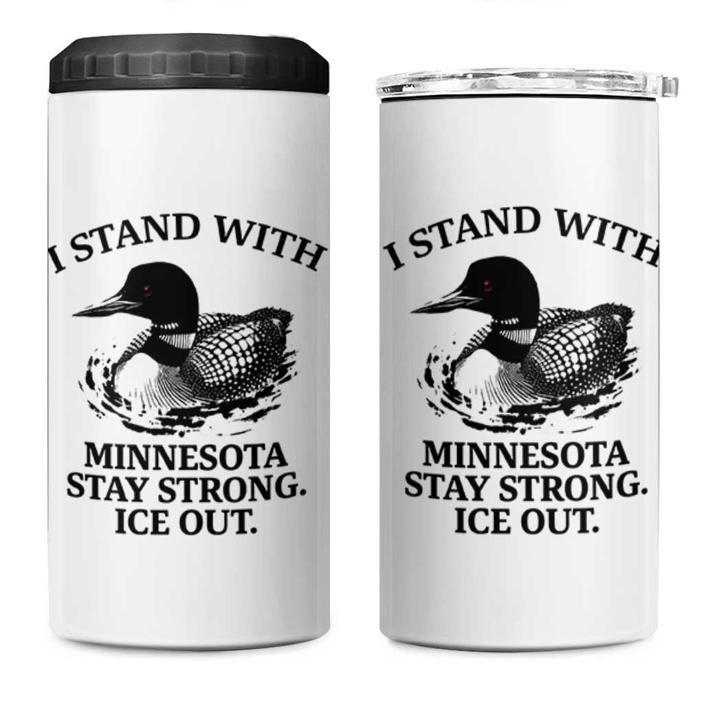 I Stand With Minnesota 4 in 1 Can Cooler Tumbler Minnesota Anti ICE Immigration Protest