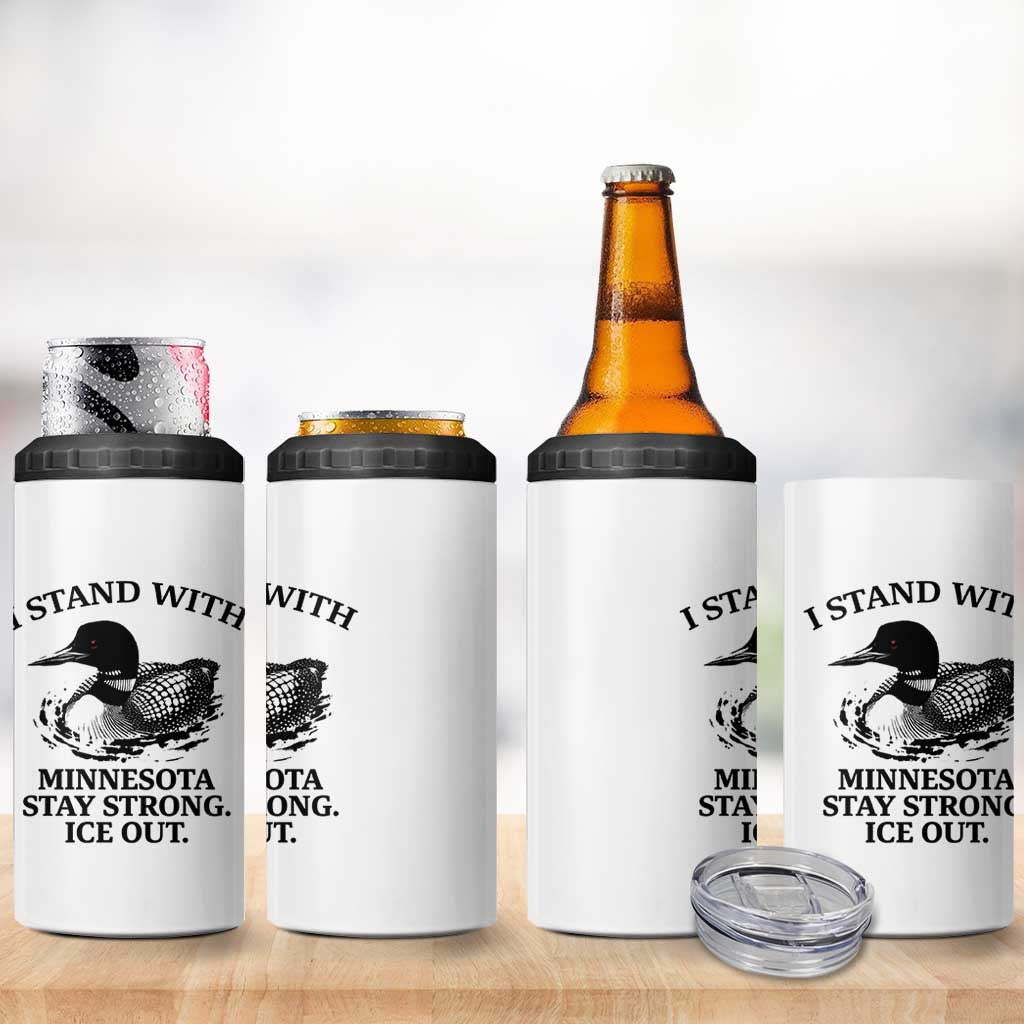 I Stand With Minnesota 4 in 1 Can Cooler Tumbler Minnesota Anti ICE Immigration Protest