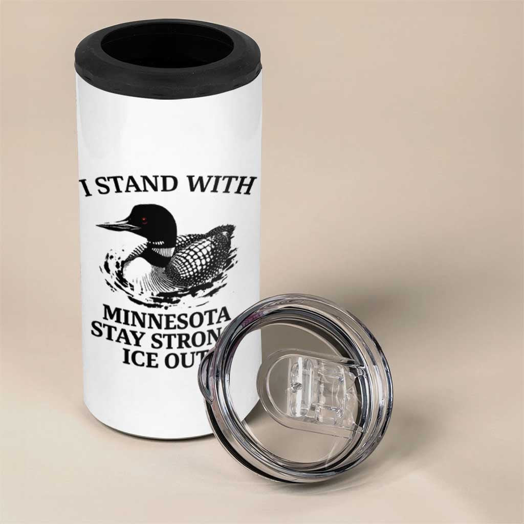 I Stand With Minnesota 4 in 1 Can Cooler Tumbler Minnesota Anti ICE Immigration Protest