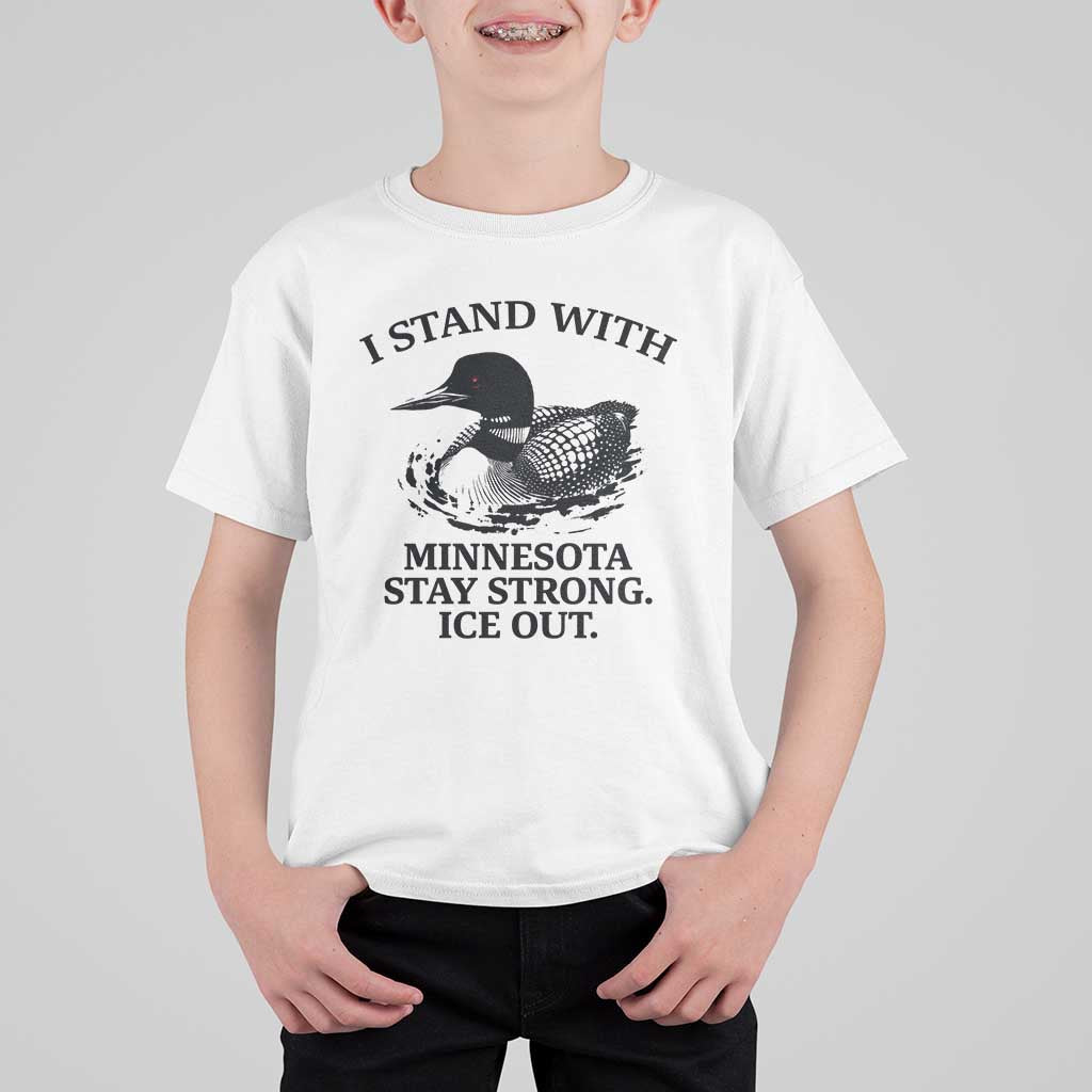 I Stand With Minnesota T Shirt For Kid Minnesota Anti ICE Immigration Protest