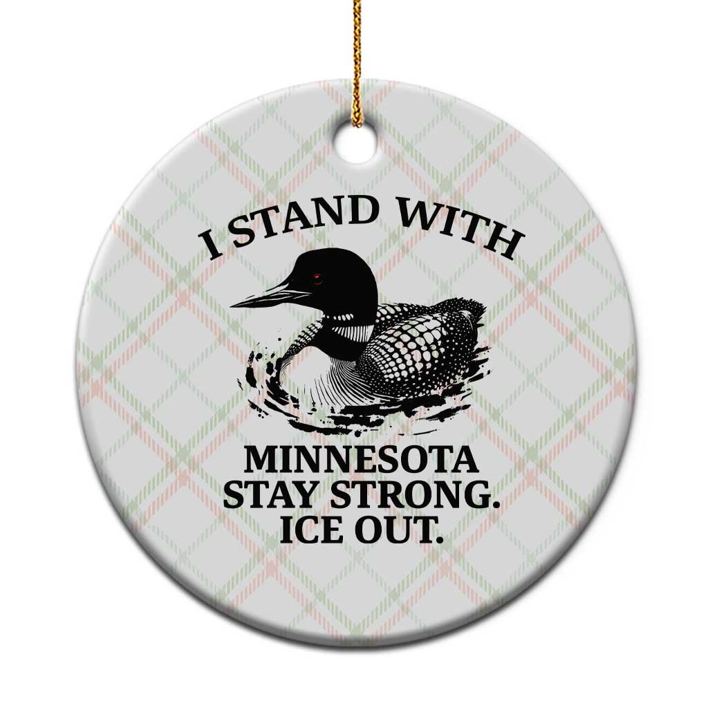 I Stand With Minnesota Ceramic Ornament Minnesota Anti ICE Immigration Protest