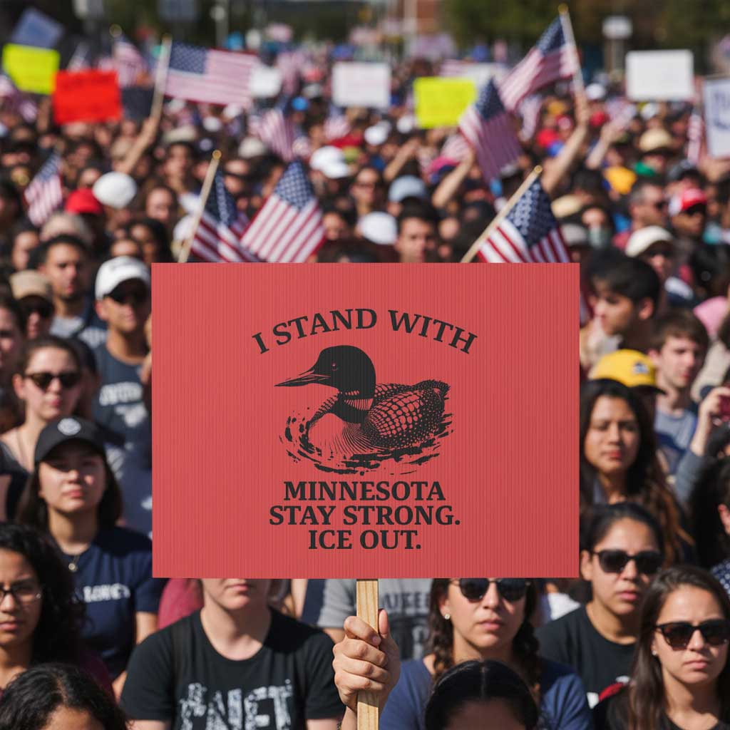 I Stand With Minnesota Protest Sign Minnesota Anti ICE Immigration Protest