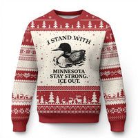 I Stand With Minnesota Ugly Christmas Sweater Minnesota Anti ICE Immigration Protest