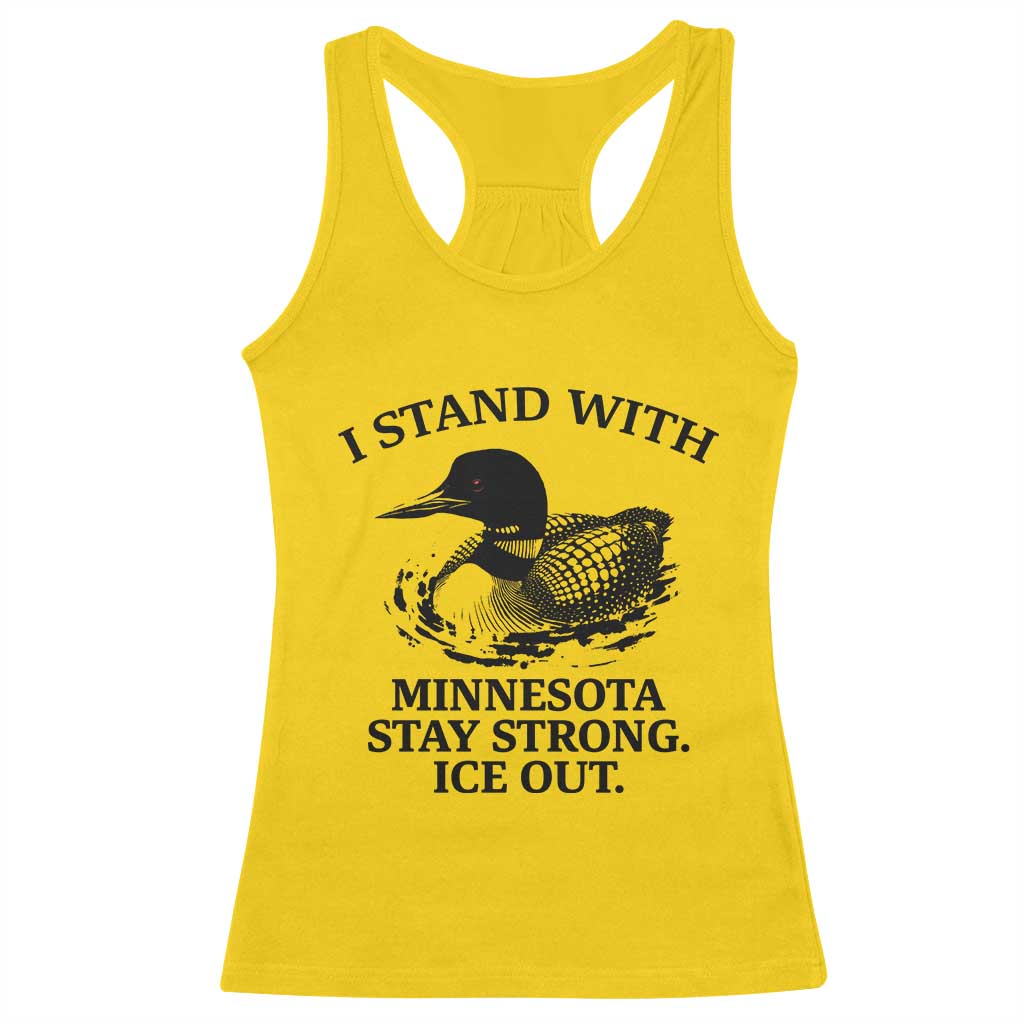 I Stand With Minnesota Racerback Tank Top Minnesota Anti ICE Immigration Protest