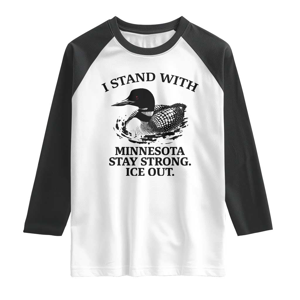 I Stand With Minnesota Raglan Shirt Minnesota Anti ICE Immigration Protest