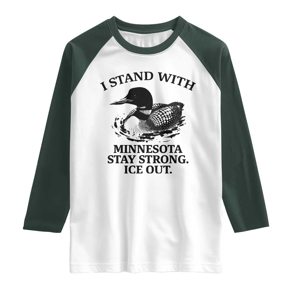 I Stand With Minnesota Raglan Shirt Minnesota Anti ICE Immigration Protest