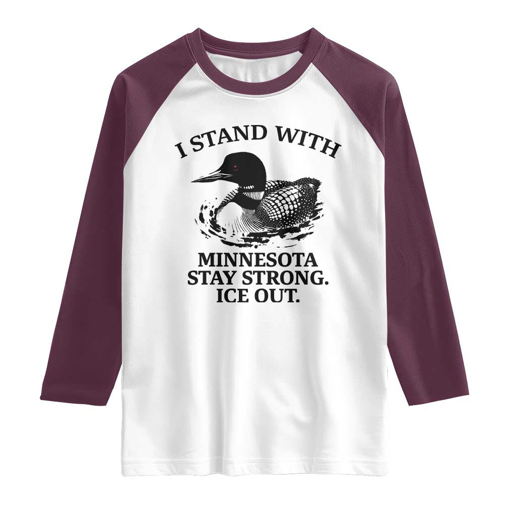 I Stand With Minnesota Raglan Shirt Minnesota Anti ICE Immigration Protest