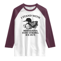 I Stand With Minnesota Raglan Shirt Minnesota Anti ICE Immigration Protest