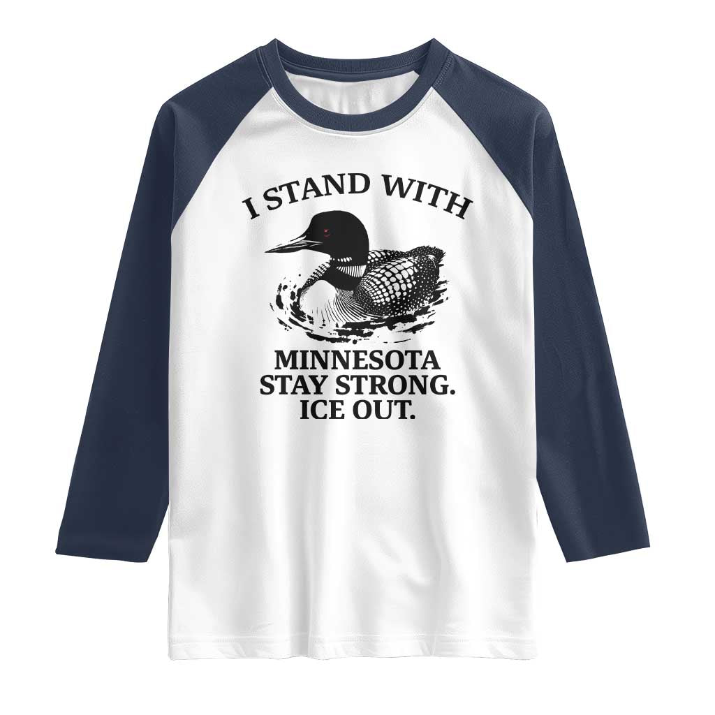 I Stand With Minnesota Raglan Shirt Minnesota Anti ICE Immigration Protest