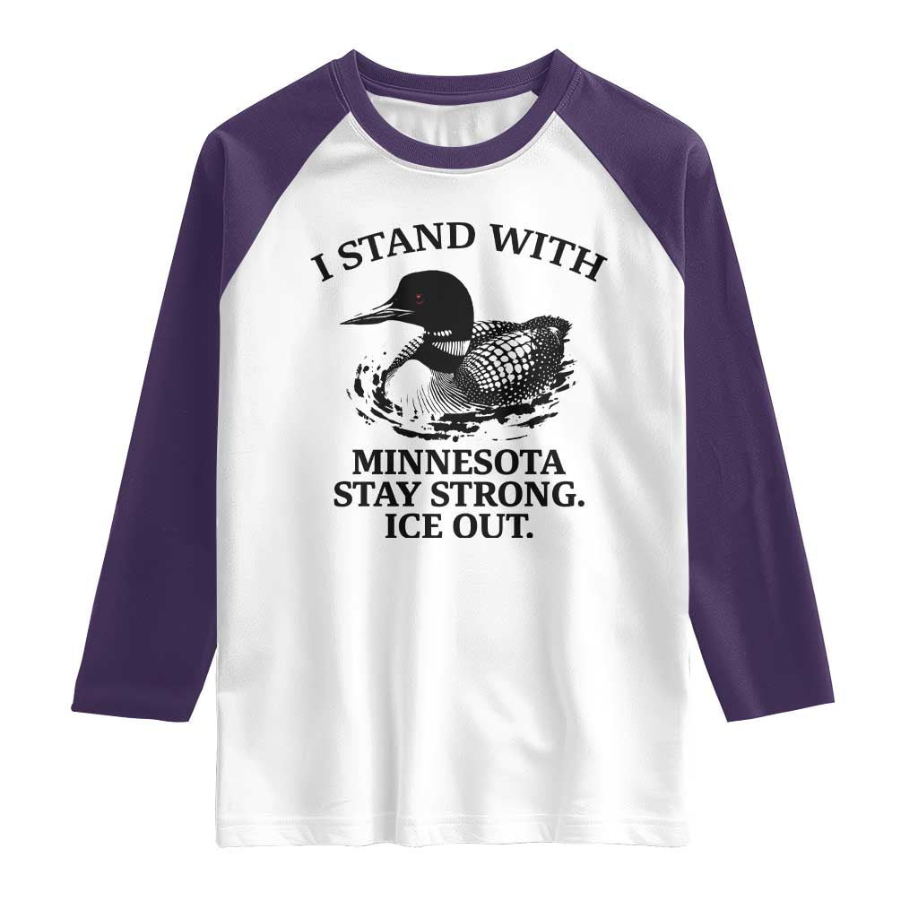 I Stand With Minnesota Raglan Shirt Minnesota Anti ICE Immigration Protest