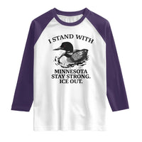 I Stand With Minnesota Raglan Shirt Minnesota Anti ICE Immigration Protest