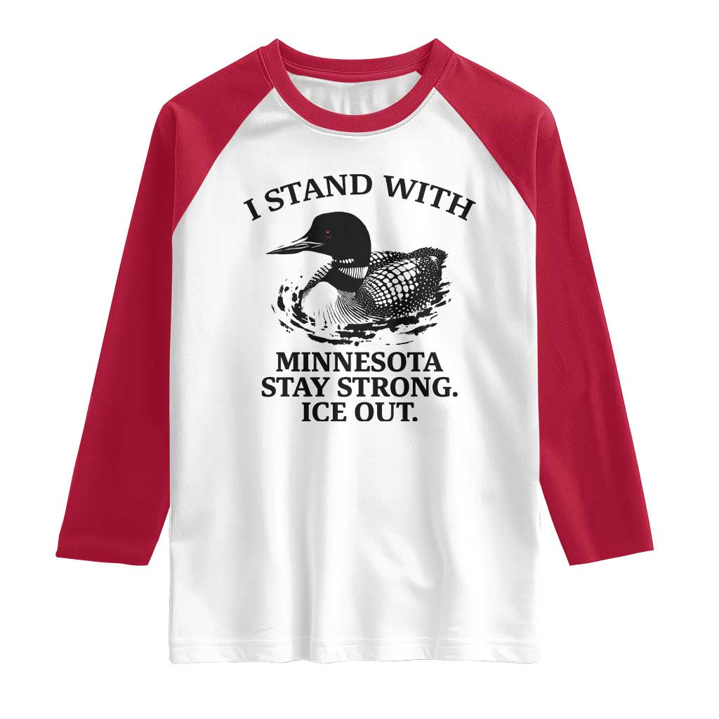 I Stand With Minnesota Raglan Shirt Minnesota Anti ICE Immigration Protest