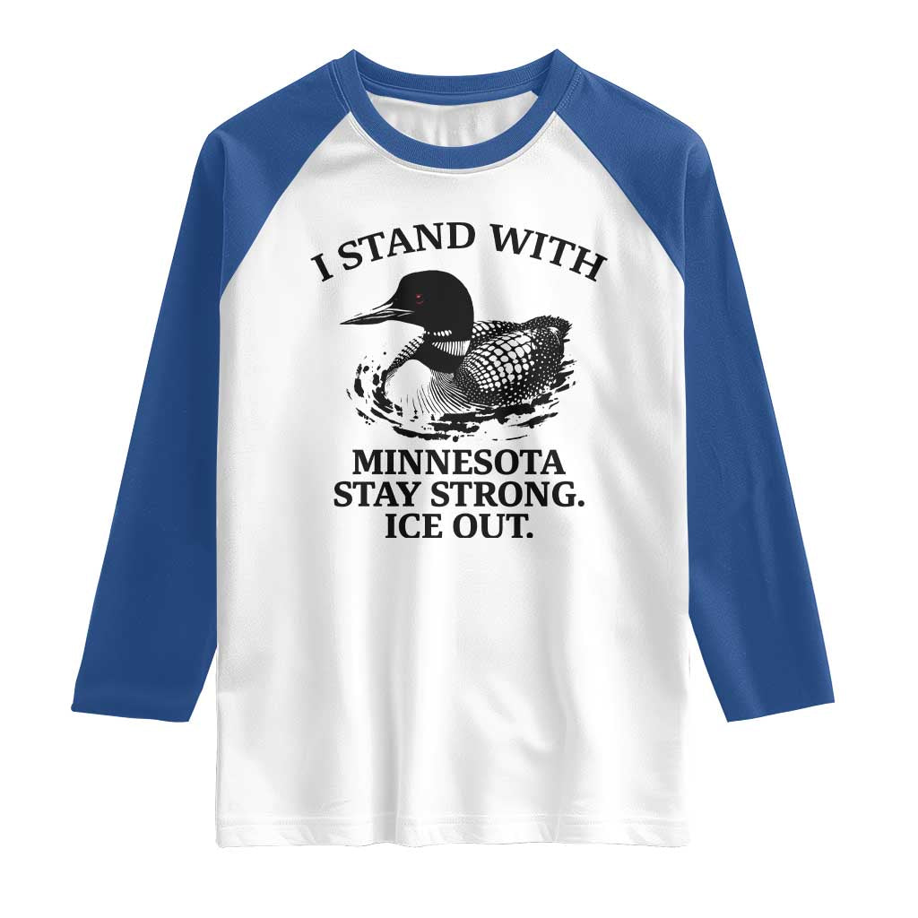 I Stand With Minnesota Raglan Shirt Minnesota Anti ICE Immigration Protest
