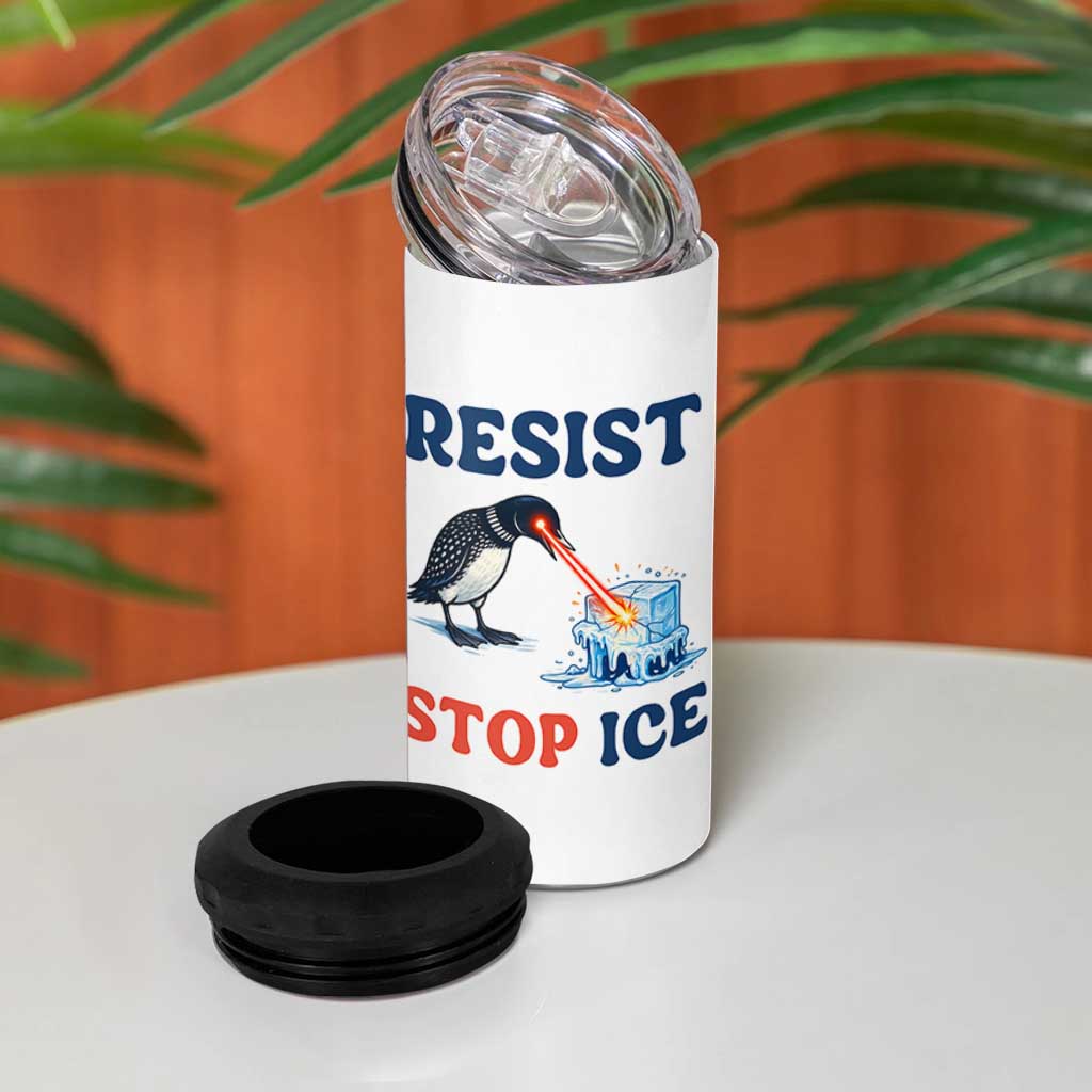 Stop ICE 4 in 1 Can Cooler Tumbler Minnesota Resist Anti ICE Immigration Protest