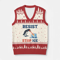 Stop ICE V-Neck Knit Sweater Vest Minnesota Resist Anti ICE Immigration Protest