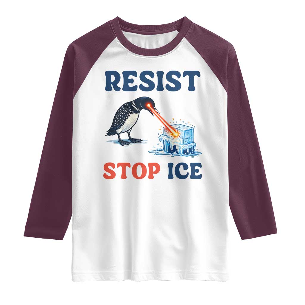 Stop ICE Raglan Shirt Minnesota Resist Anti ICE Immigration Protest