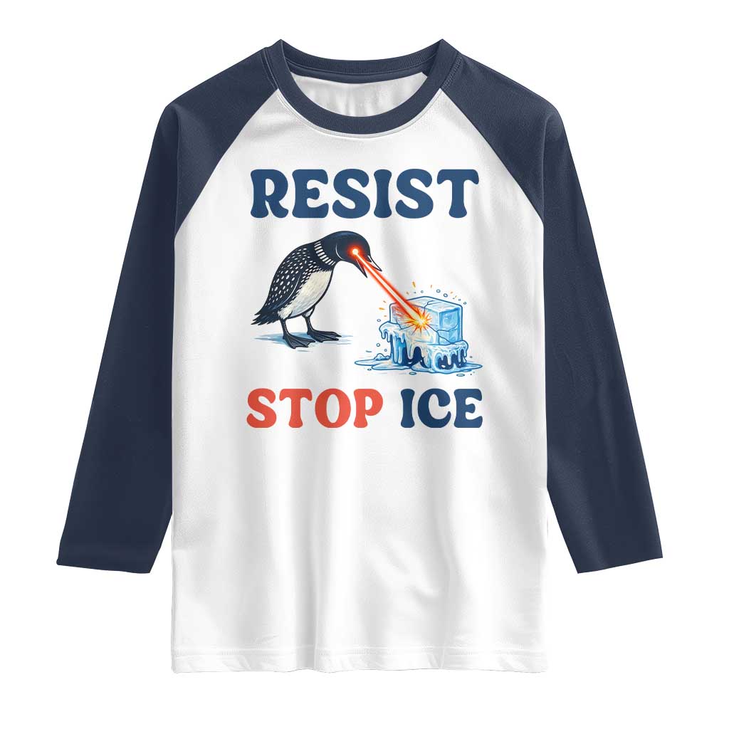 Stop ICE Raglan Shirt Minnesota Resist Anti ICE Immigration Protest