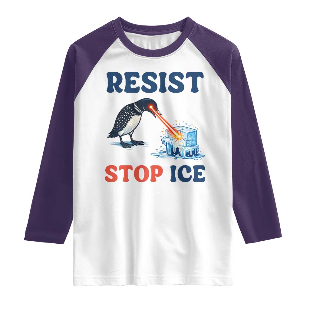 Stop ICE Raglan Shirt Minnesota Resist Anti ICE Immigration Protest