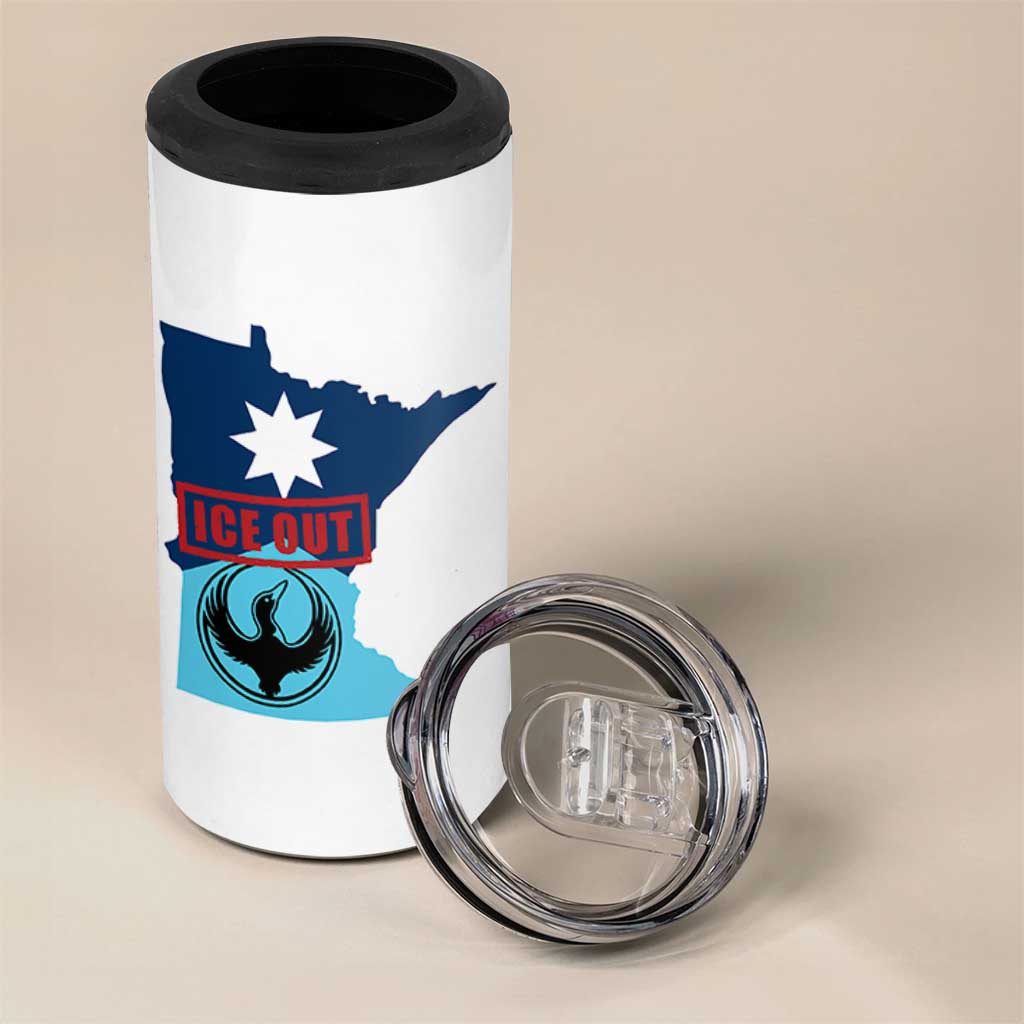 Minnesota Resist Anti ICE Immigration Protest 4 in 1 Can Cooler Tumbler Ice Out