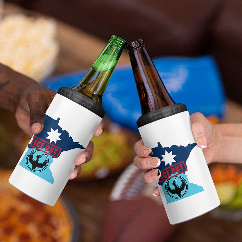 Minnesota Resist Anti ICE Immigration Protest 4 in 1 Can Cooler Tumbler Ice Out