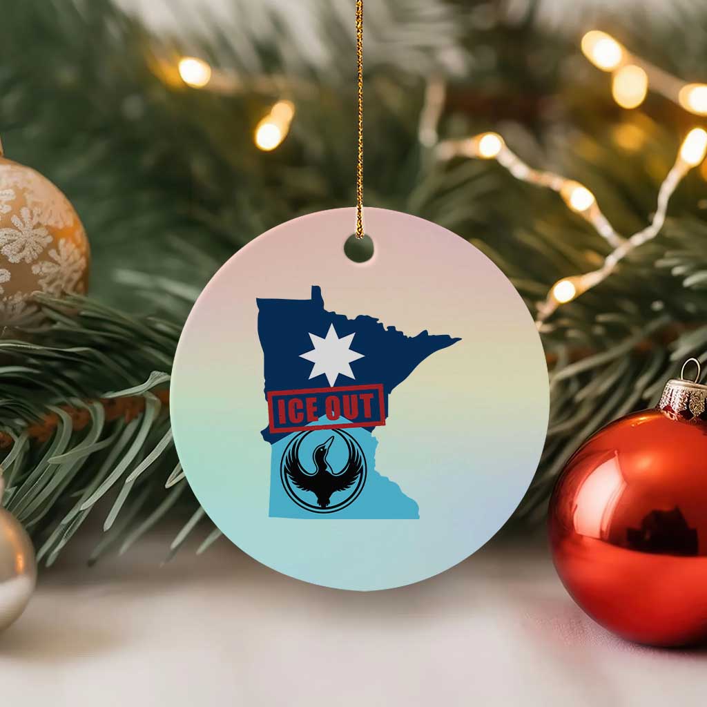Minnesota Resist Anti ICE Immigration Protest Ceramic Ornament Ice Out
