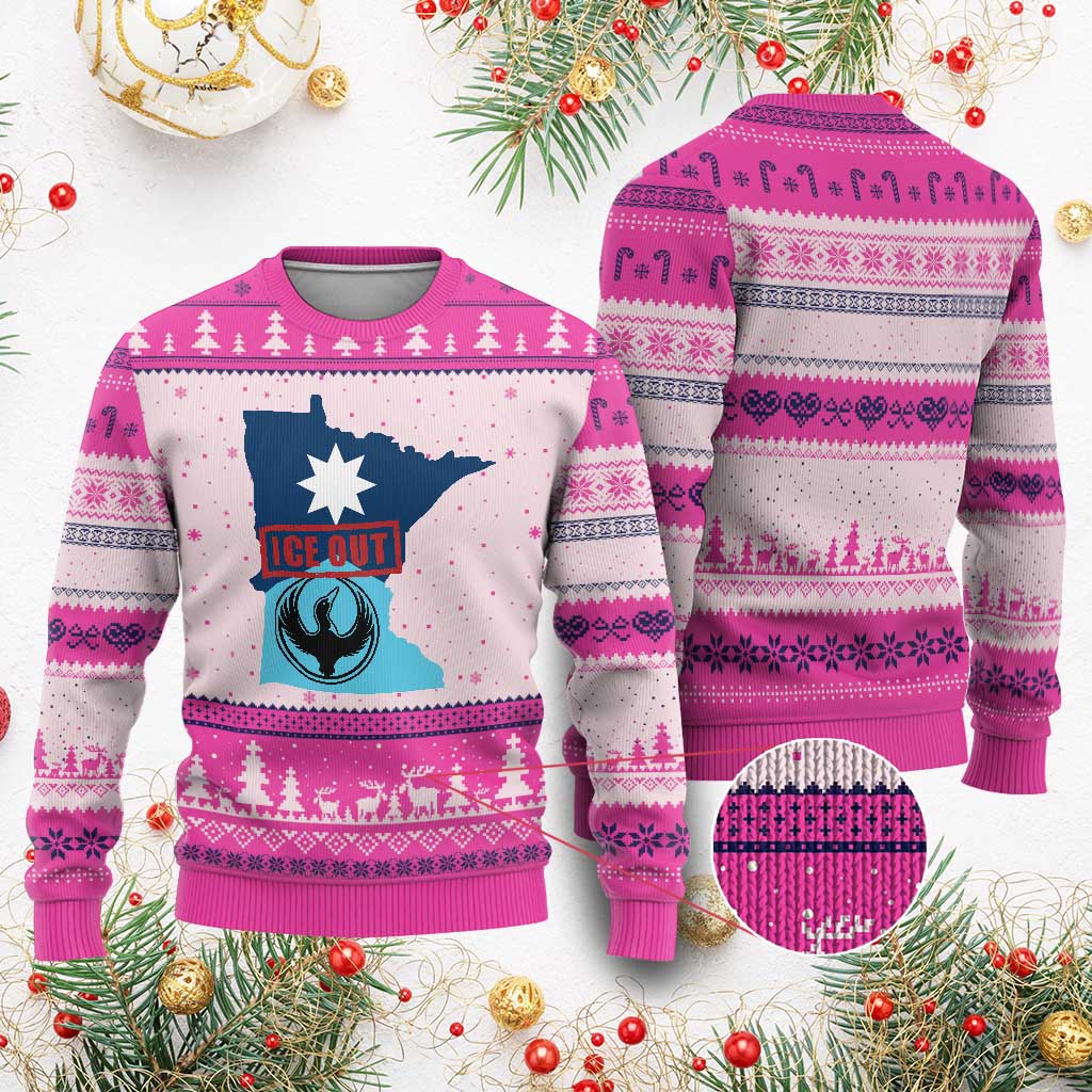 Minnesota Resist Anti ICE Immigration Protest Ugly Christmas Sweater Ice Out