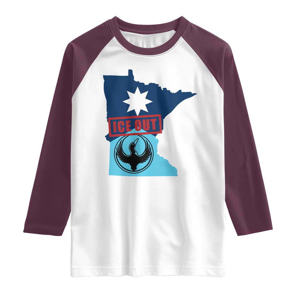 Minnesota Resist Anti ICE Immigration Protest Raglan Shirt Ice Out
