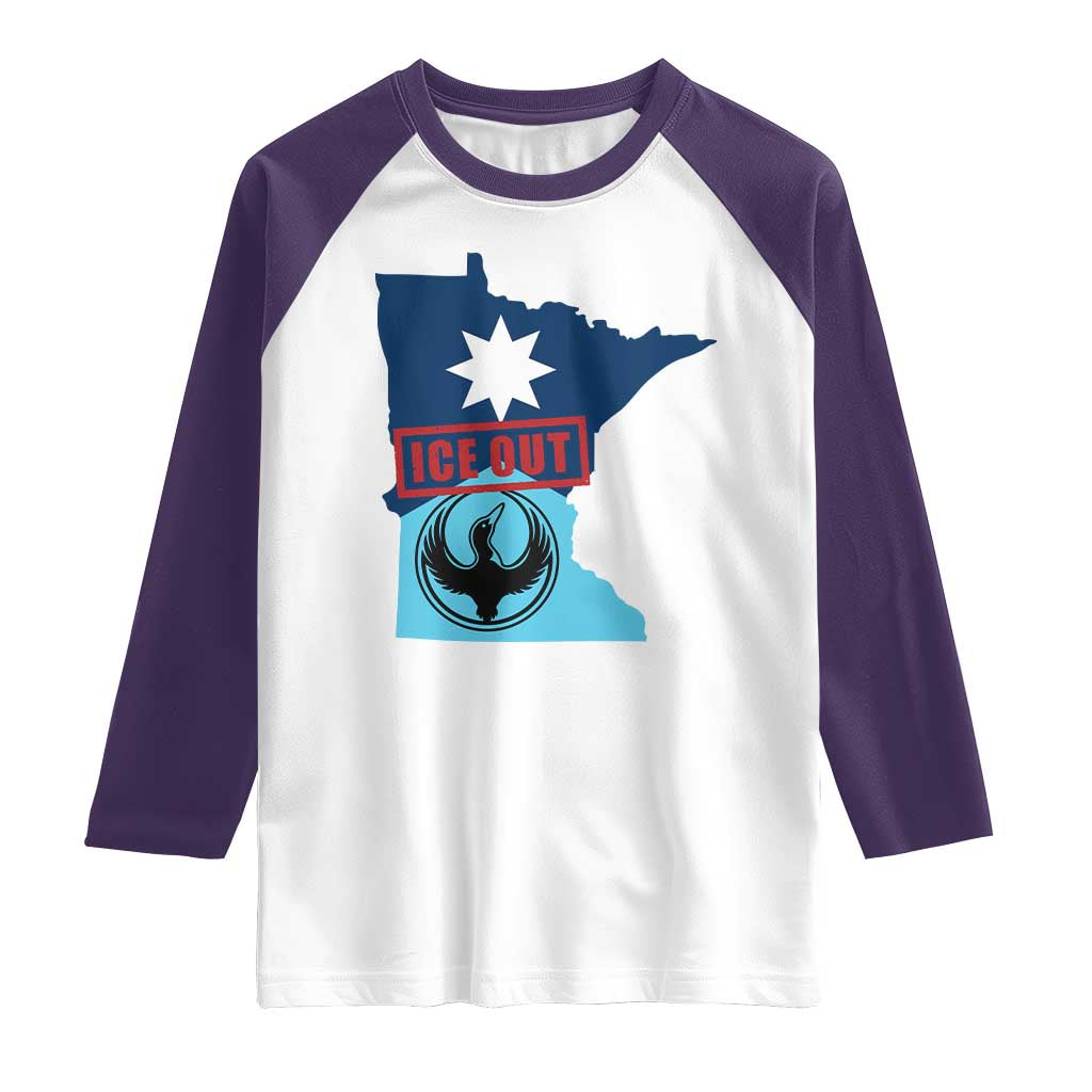 Minnesota Resist Anti ICE Immigration Protest Raglan Shirt Ice Out