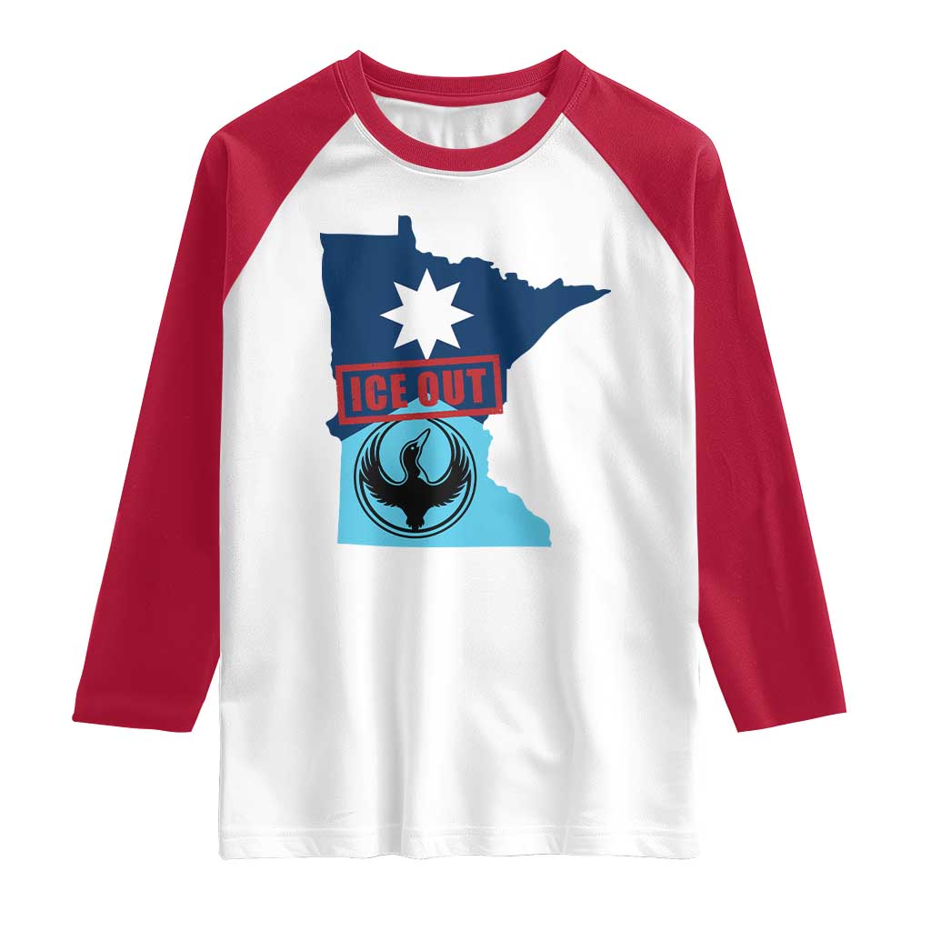 Minnesota Resist Anti ICE Immigration Protest Raglan Shirt Ice Out