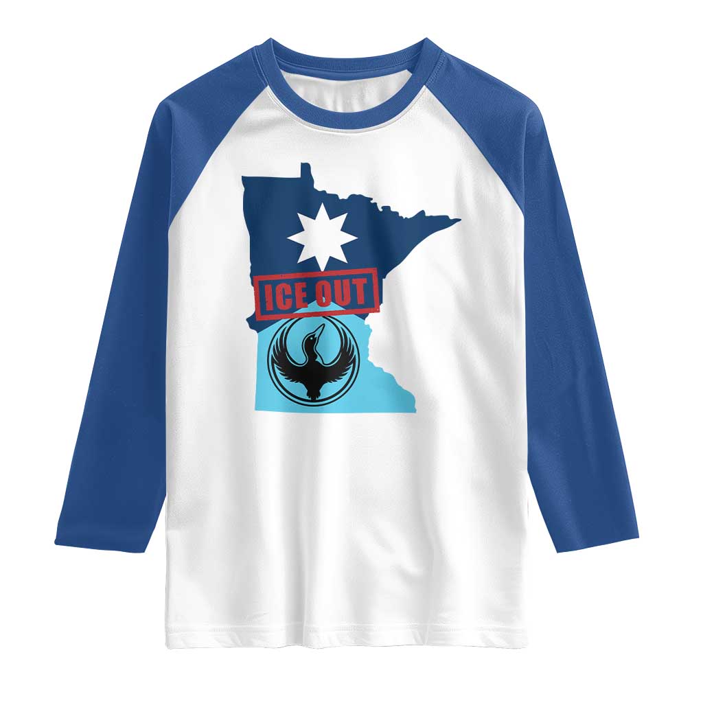 Minnesota Resist Anti ICE Immigration Protest Raglan Shirt Ice Out