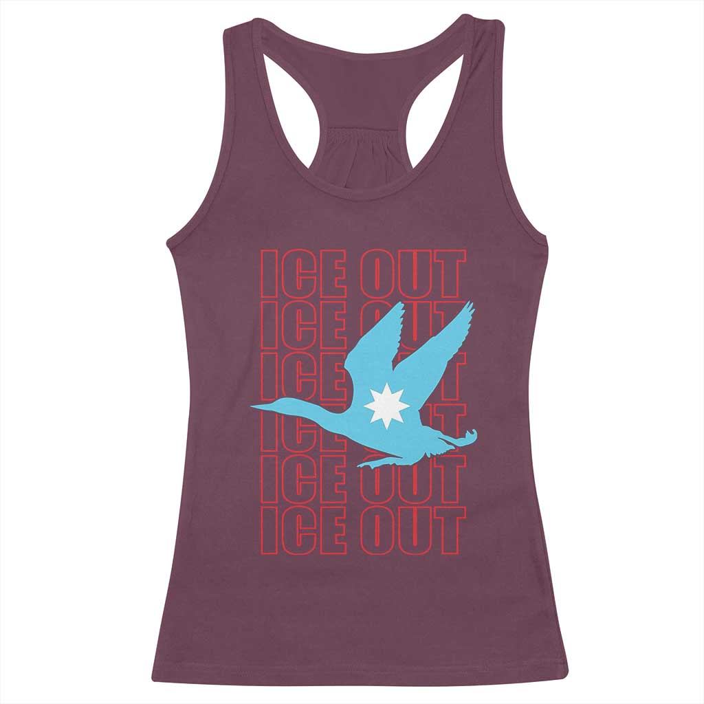 Minnesota Anti ICE Immigration Protest Racerback Tank Top Ice Out