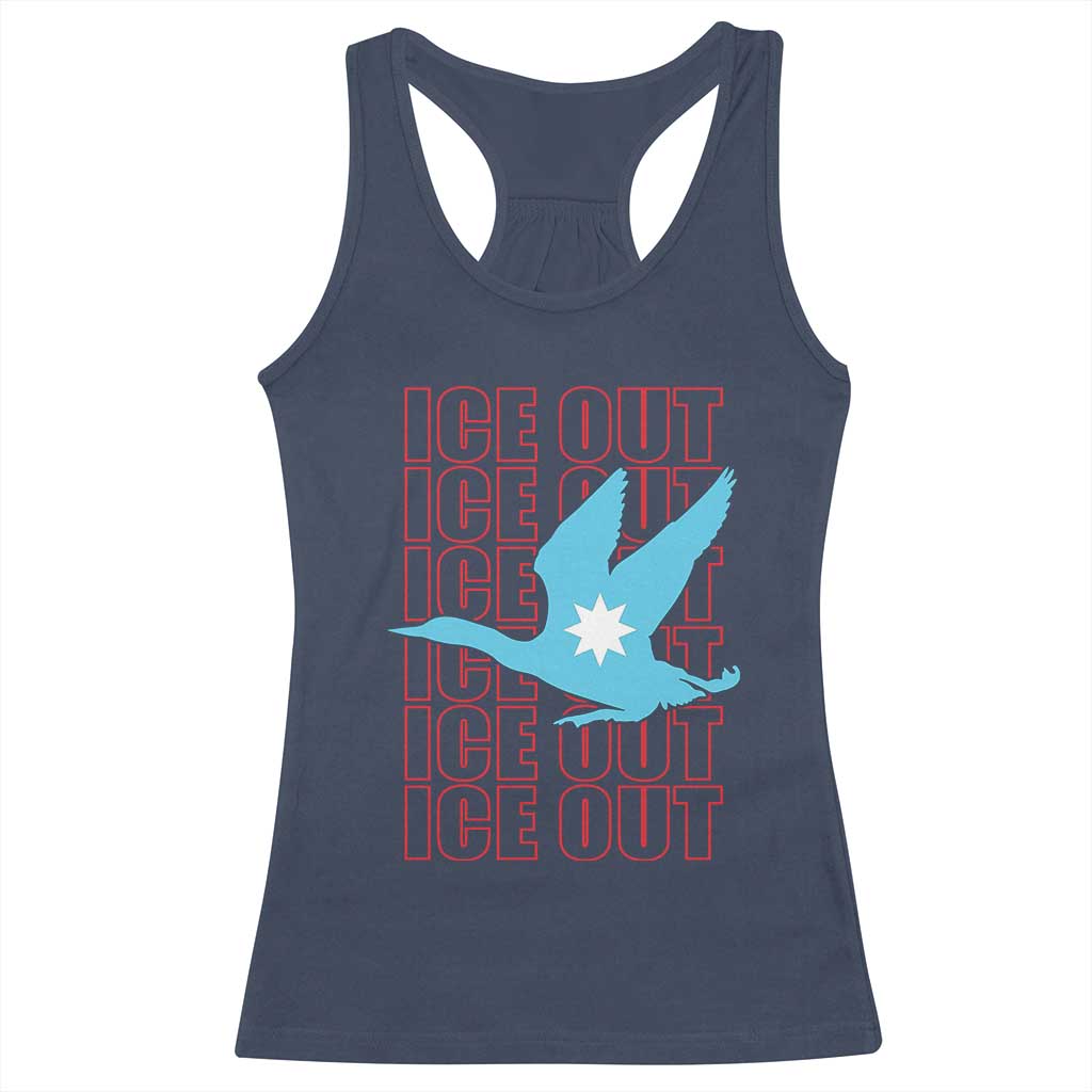 Minnesota Anti ICE Immigration Protest Racerback Tank Top Ice Out