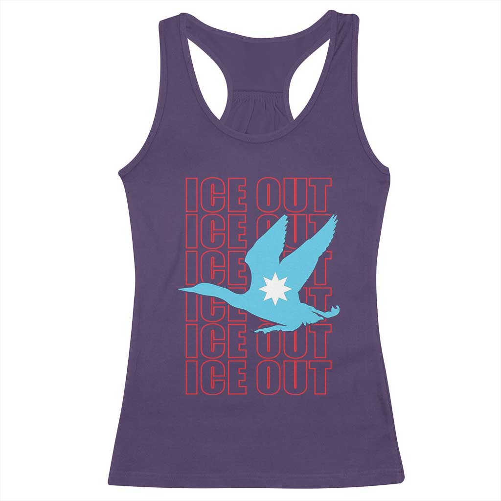 Minnesota Anti ICE Immigration Protest Racerback Tank Top Ice Out