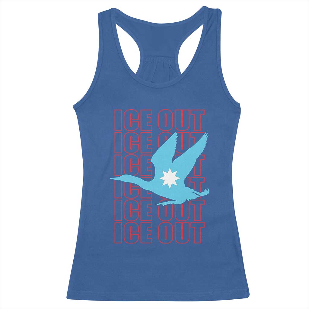 Minnesota Anti ICE Immigration Protest Racerback Tank Top Ice Out