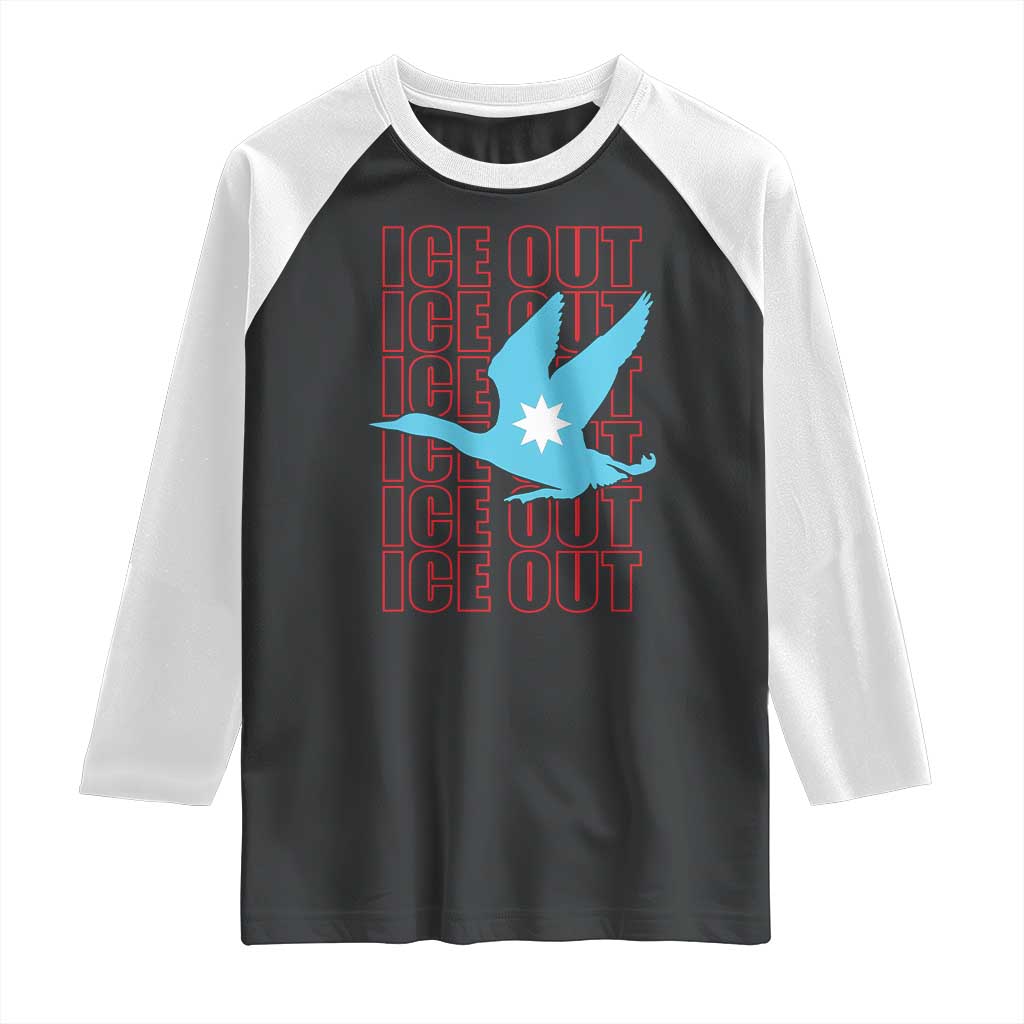 Minnesota Anti ICE Immigration Protest Raglan Shirt Ice Out