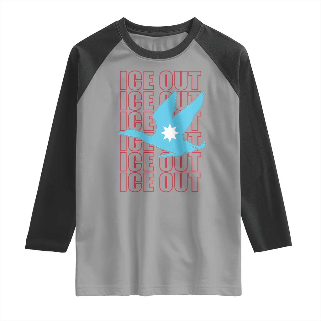 Minnesota Anti ICE Immigration Protest Raglan Shirt Ice Out
