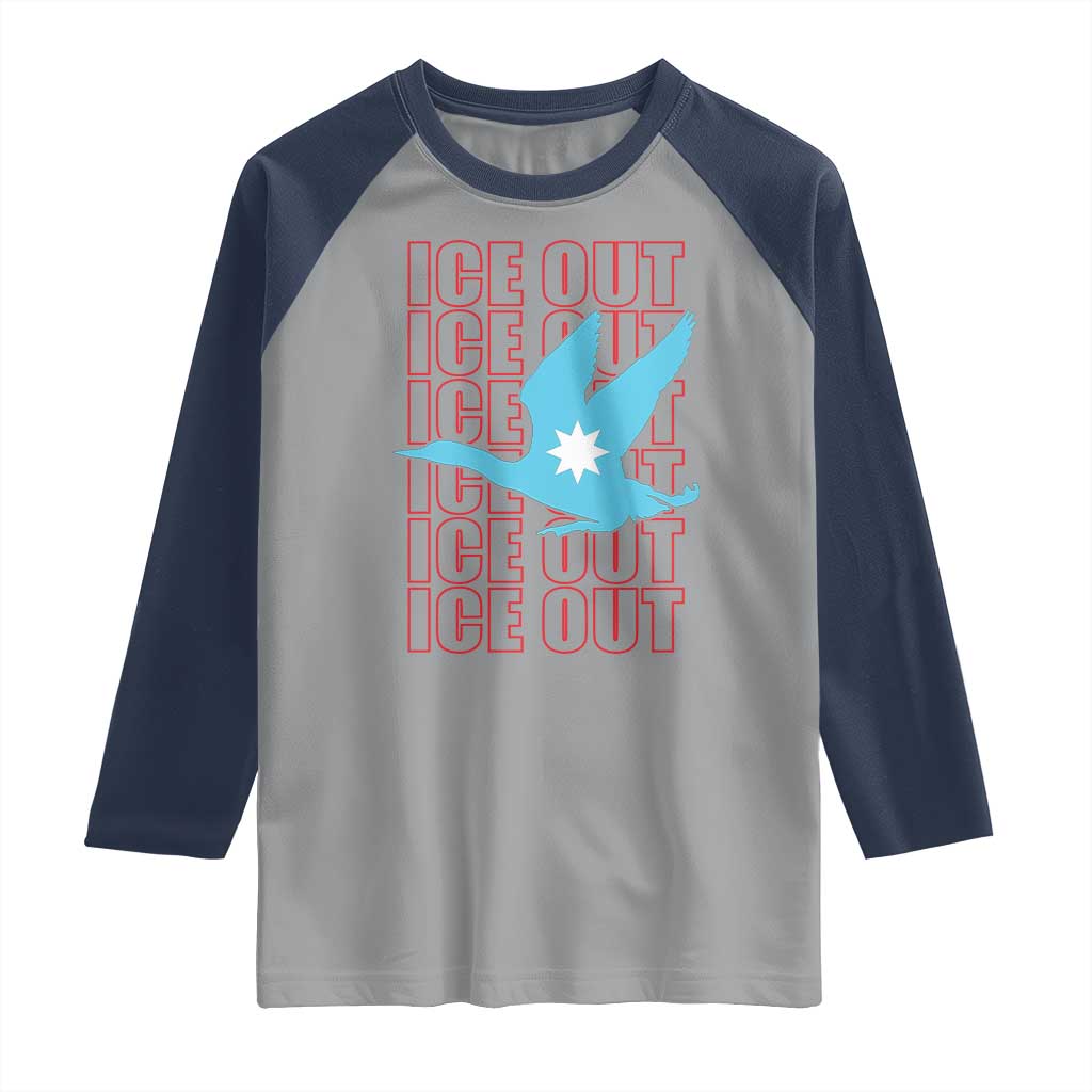 Minnesota Anti ICE Immigration Protest Raglan Shirt Ice Out