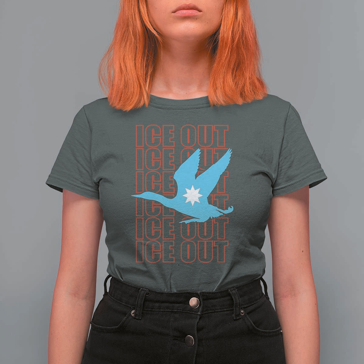 Minnesota Anti ICE Immigration Protest T Shirt For Women Ice Out