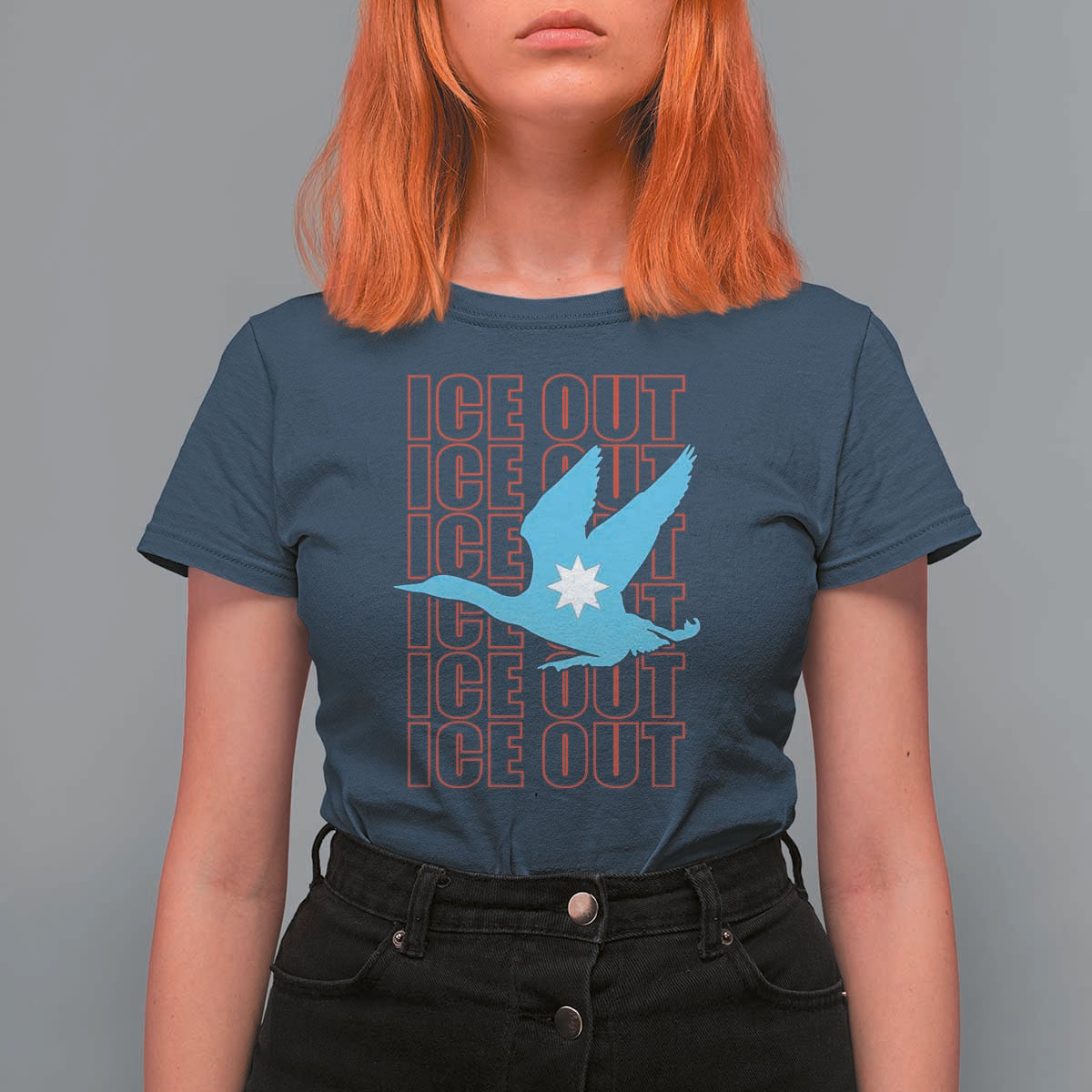 Minnesota Anti ICE Immigration Protest T Shirt For Women Ice Out
