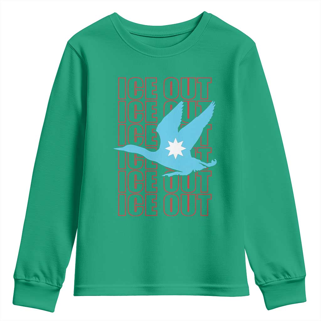 Minnesota Anti ICE Immigration Protest Youth Sweatshirt Ice Out