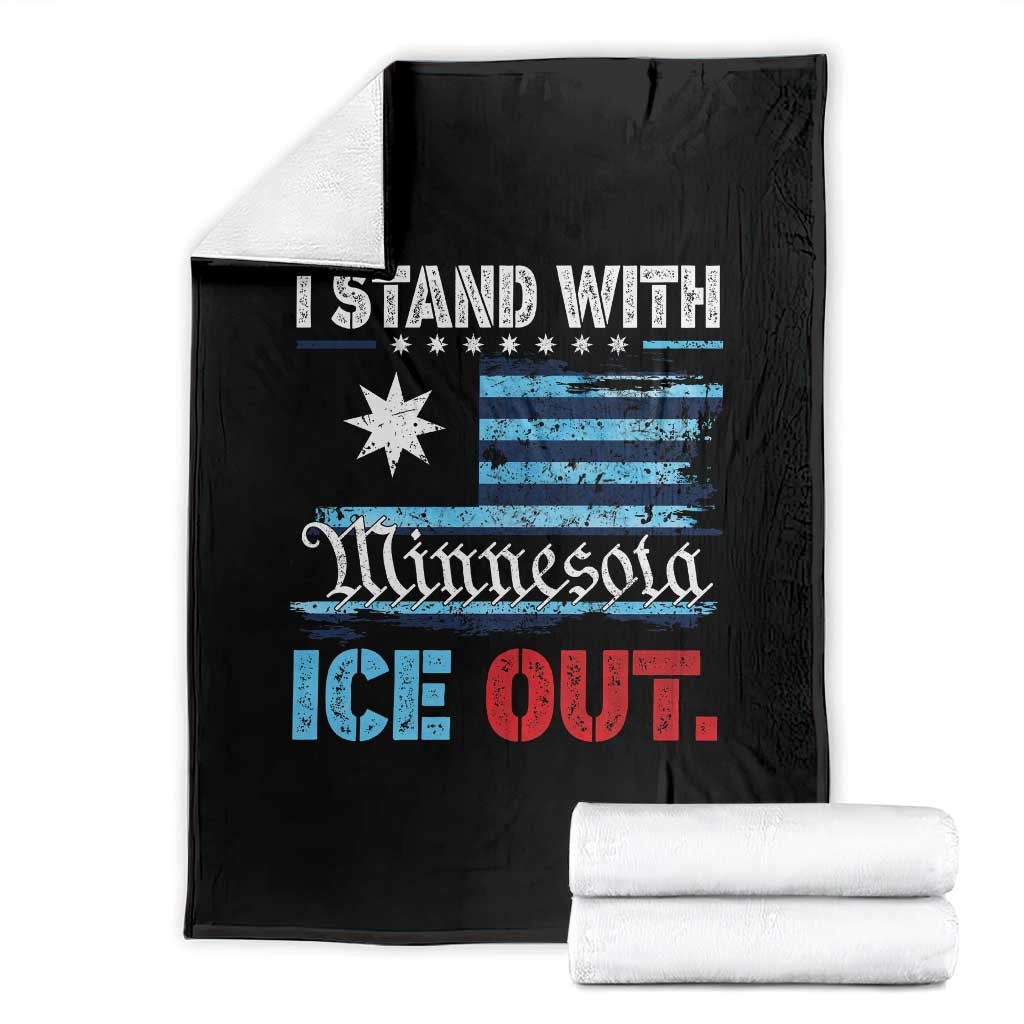I Stand With Minnesota Throw Blanket Minnesota Flag Anti ICE Immigration Protest