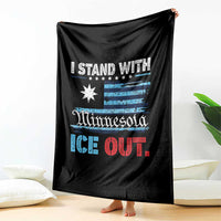 I Stand With Minnesota Throw Blanket Minnesota Flag Anti ICE Immigration Protest