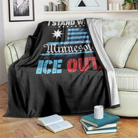 I Stand With Minnesota Throw Blanket Minnesota Flag Anti ICE Immigration Protest