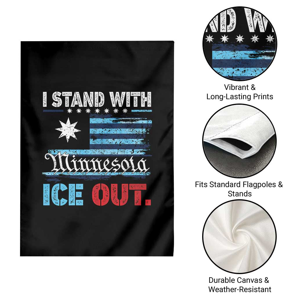 I Stand With Minnesota Garden Flag Minnesota Flag Anti ICE Immigration Protest
