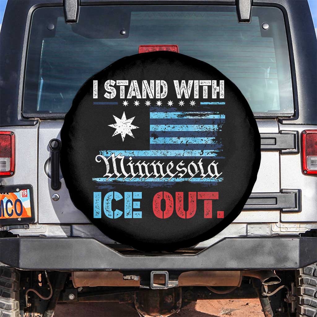 I Stand With Minnesota Spare Tire Cover Minnesota Flag Anti ICE Immigration Protest